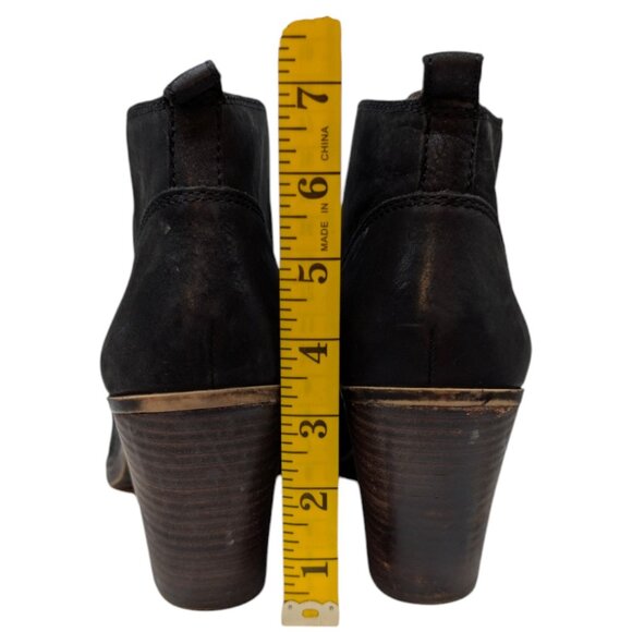 Lucky Brand Ehllen Booties Womens Black Leather Ankle Boots Size 9.5 M - Picture 9 of 11